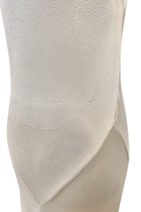 Beautiful 1930s Ivory Hammered Silk Satin Bias Cut Dress w Original Jacket & Belt