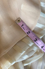 Important 1976 Halston Couture Ivory Ribbon Silk Chiffon Ivory Jumpsuit w Original Sash