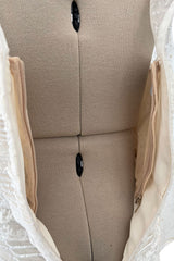 Prettiest 2012 Valentino Tiered Ivory Lace Net Dress w Tiny Sequin & Bead Detailing
