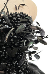 Extraordinary Fall 1996 Nina Ricci by Girard Pipard Haute Couture Feather & Beaded Silk Dress