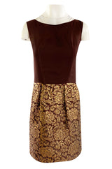 Extraordinary 1968 Christian Dior Documented Gold Metallic Silk Brocade Three Piece Dress Set