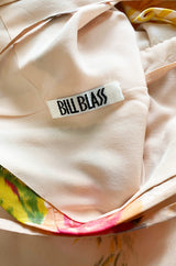 Exceptional Spring 1995 Bill Blass Runway & Book Piece Floral Silk Taffeta & Gingham Dress