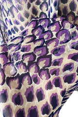 Gorgeous Spring 1977 Givenchy Runway Ad Campaign Strapless Purple Silk Chiffon Dress