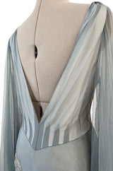 Important Fall 2009 John Galliano “Beautifully Iced Maidens” Beaded Net Pale Blue Grey Dress