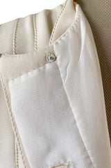 Spring 1976 Chanel Haute Couture Silk Ivory Dress w Hand Stitched Pleats