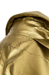 1980s Christian Dior Gold Coated Metallic Oversized Trench Coat