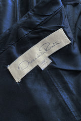 Spring 1999 Oscar de la Renta Strapless Silk Taffeta Dress w Elaborate Back Skirt