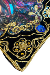 1981 Oscar De La Renta Documented Jewelled Metallic Printed Silk Jacket & Skirt Set