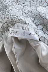 Fall 1975 Emanuel Ungaro Haute Couture Silver Grey Lace & Sequin Top & Skirt Evening Set