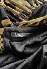 Fall 2014 Balmain by Olivier Rousteing Leopard Print Silk Jersey Dress w Low Back