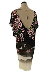Iconic Spring 2003 Gucci by Tom Ford Runway Cherry Blossom Kimono Mini Dress