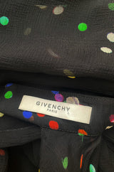 Resort 2014 Givenchy by Riccardo Tisci Backless & Caped Panel Silk Chiffon Dotted Confetti Print Dress