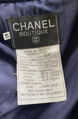 Spring 1994 Chanel Runway Documented Red & White Ribbon Navy Suit