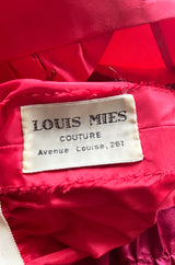 Fall 1973 Louis Mies Possible Yves Saint Laurent Haute Couture Pink & Red Tiered Silk Dress