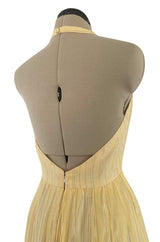 Spring 1976 Christian Dior by Marc Bohan Couture Metallic Gold Striped Silk Chiffon Dress & Jacket