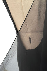 Fall 2006 Valentino Black Silk Dress w Shocking Sequin & Net Side Panel