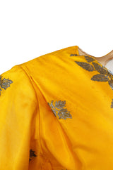 1953 Traina-Norell Metallic Gold Thread Hand Embroidered Couture Dress