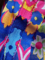 1970s Lanvin Couture Fine Silk Twill Brilliantly Scarf Neck Top & Extra Wide Cut Pant Set