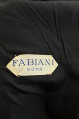 Gorgeous 1960s Alberto Fabiani Roma Black Dress w Elaborate Beaded Cord Detail