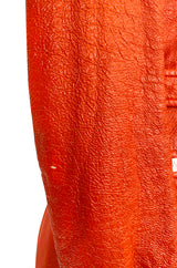 Iconic 1960s Andres Courreges Bright Orange  & White Vinyl Coat or Dress