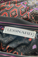 Beautiful 1970s Leonard Strapless Printed Silk Jersey Dress w Matching Silk Chiffon Cape