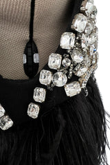 Gorgeous Fall 2010 Loris Azzaro by Vanessa Seward Runway Ostrich Feather & Huge Crystal Dress
