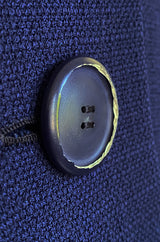 Spring 1960 Pierre Balmain Haute Couture Deep Blue Skirt Suit w Swing Back Button Detailing