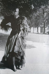 Fall 1980 Yves Saint Laurent Silk Taffeta & Velvet Dress w Asymmetrical Hem
