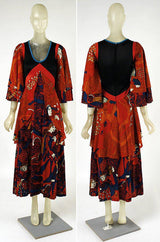 1971 Giorgio Sant' Angelo Medieval Collection Printed Jersey Dress