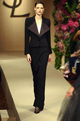 Documented Fall 2001 Yves Saint Laurent Haute Couture 'Le Smoking' Suit w Exaggerated Collar
