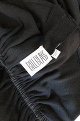 Fall 1977 Bill Blass Couture Full Pink Silk Satin Skirt & Black Top Dress Set