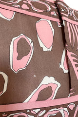 Wonderful 1960s Emilio Pucci Pink & Taupe Printed Silk Chiffon Caftan Dress