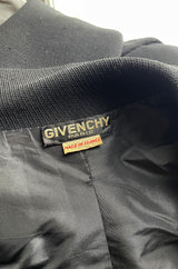 Documented Fall 1959 Givenchy by Hubert de Givenchy Haute Couture Chic Black Wool Coat