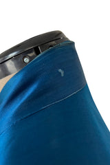 Decadant 1920s Unlabeled Deep Blue Silk Kimono w Hand Embroidered Dragons