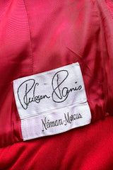 Prettiest 1970s Ruben Panis Side Beaded Red Jersey Dress w Convertible Straps