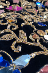 1960s Arnold Scaasi Couture Gold Cording, Beading & Metallic Applique Dress Jacket Set