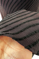 1930s Bias Cut Silk & Chenille Dress w Amazing Silk Metallic Lame Balloon Sleeves