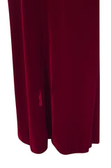 Gorgeous 1980s Oscar de la Renta Black Beaded Bow Dress in a Rich Ruby Red Velvet