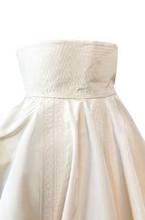 F/W 1996 Givenchy Couture Runway Ivory Silk Taffeta Over Skirt Cape