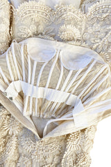 Spring 2008 Oscar De La Renta Embroidered Beaded Ribbon Work Floral Silk Organza Wedding Dress