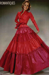 Fall 1973 Louis Mies Possible Yves Saint Laurent Haute Couture Pink & Red Tiered Silk Dress