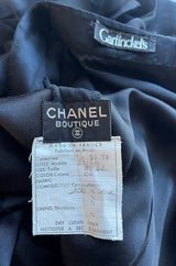 First RTW Collection Fall 1983 Chanel by Karl Lagerfeld Black Caped Bodice Silk Chiffon Dress