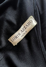 Versatile 1970s Loris Azzaro Multi Tie - One Shoulder or Halter - Black Jersey Dress