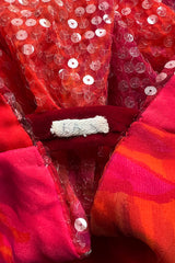 Spectacular 1960s William Travilla Plunging Sequin Covered Couture Silk Dress