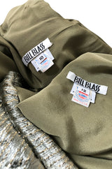 Fall 1986 Bill Blass Silk Velvet Lame Beaded Evening Strapless Dress & Jacket