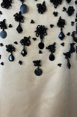 1960s Guy Laroche Haute Couture Embellished Beadwork Ivory Silk Dress