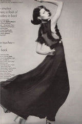 Documented 1973 Scott Barrie Pink & Green Floral Backless Silk Chiffon Dress