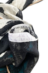 1996 Hanae Mori Haute Couture Hand Beaded Silk Chiffon & Printed Silk Dress