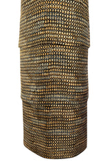 Elegant 1960s Madame Gres Haute Couture Printed & Tiered Silk Day Dress