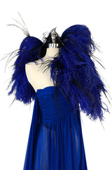 F/W 2004 Jean Louis Scherrer Haute Couture Runway Dress & Feather Cape